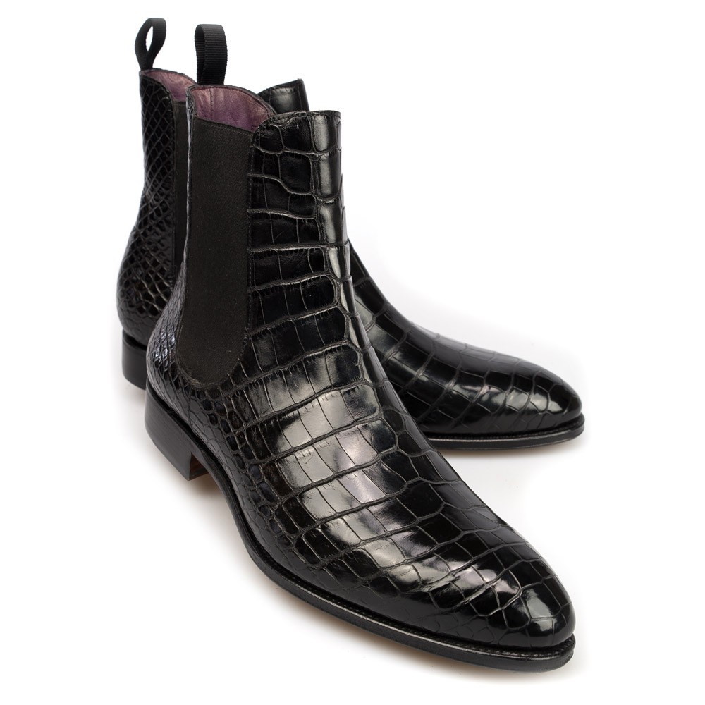 black leather shoe boot