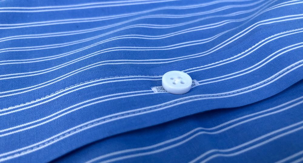 MatchU Tailor Blue Bamboo Striped Shirt Review Buttons