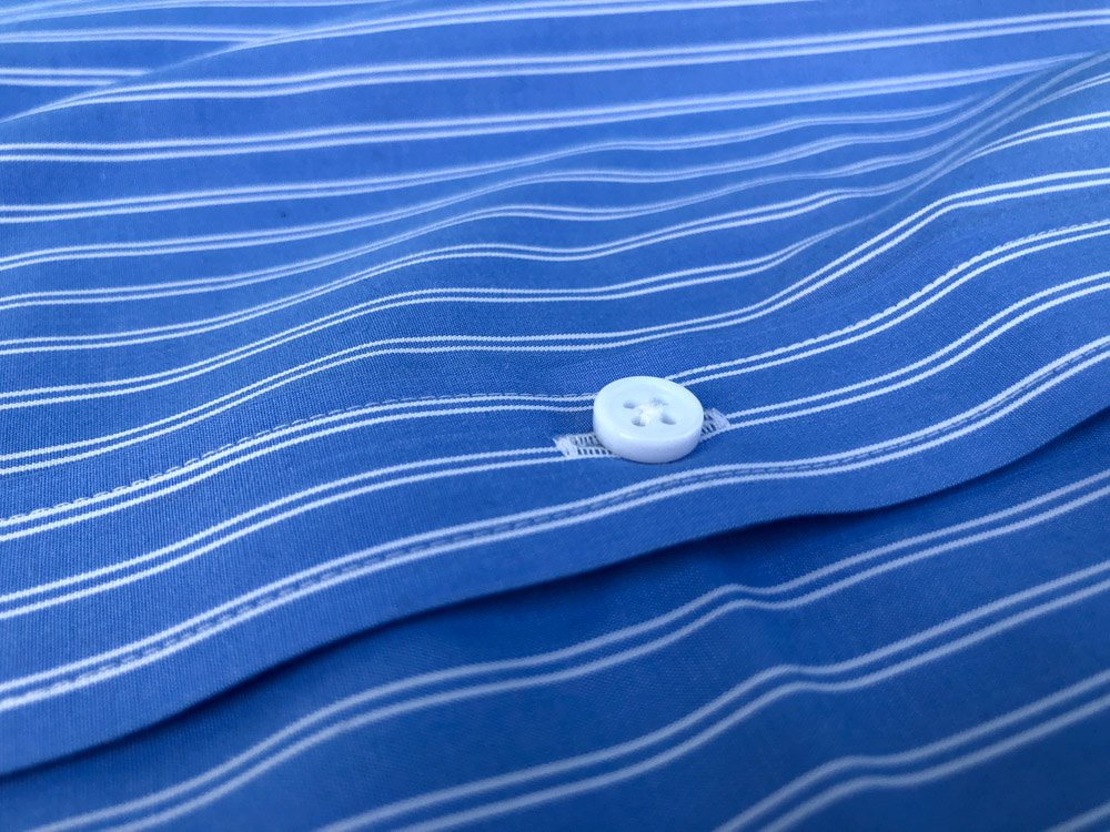 MatchU Tailor Blue Bamboo Striped Shirt Review Buttons