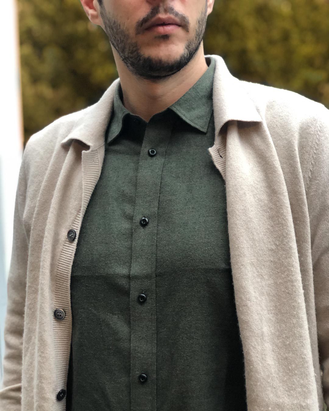 MatchU Tailor Shirt Review - Olive Green Flannel Pic 2