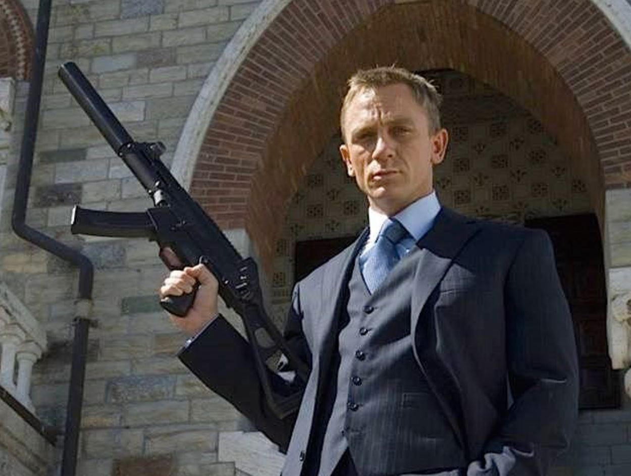 Daniel Craig Three Piece Pinstripe Suit
