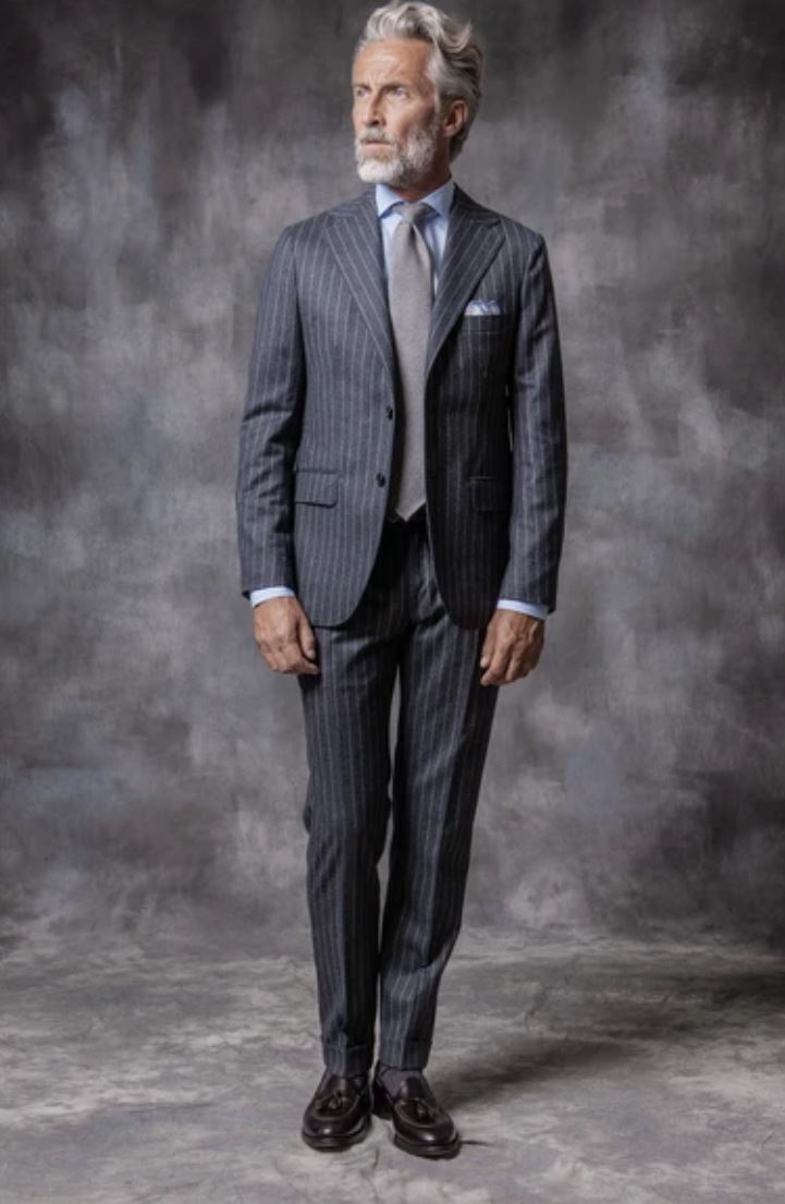 Pini Parma Grey Flannel Pinstripe Suit
