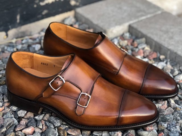 Carlos Santos Handgrade Double Monk in Algarve Patina for The Noble Shoe