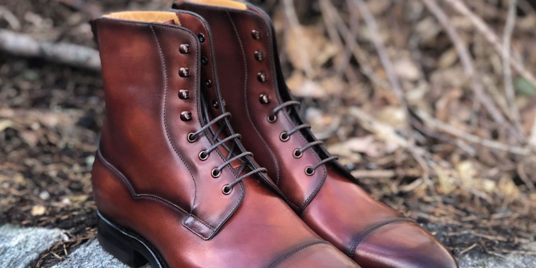 Carlos Santos Field Boots in Wine Shadow for The Noble Shoe