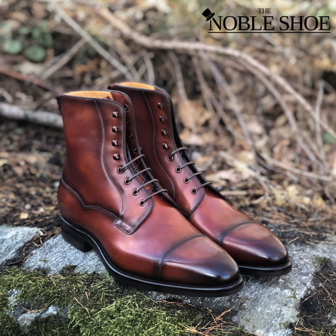 Carlos Santos Field Boots in Wine Shadow for The Noble Shoe