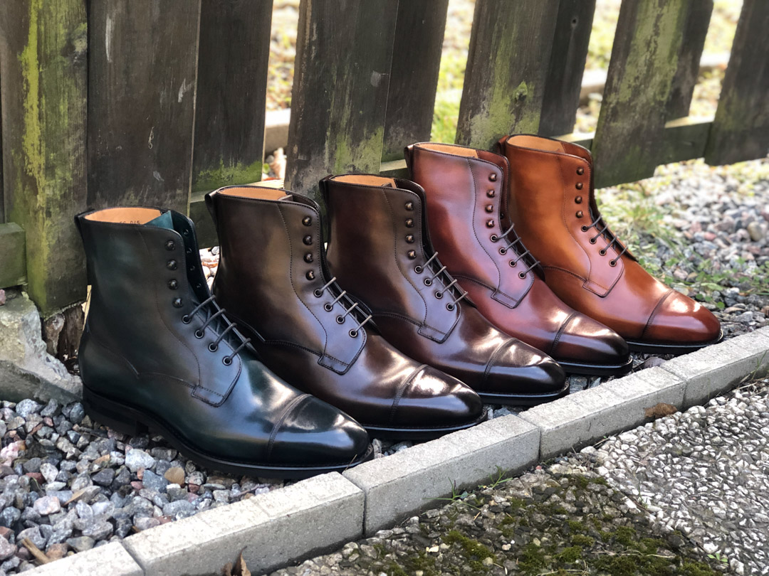 Carlos Santos GMTO Field Boot in 5 Patinas for the Noble Shoe IG