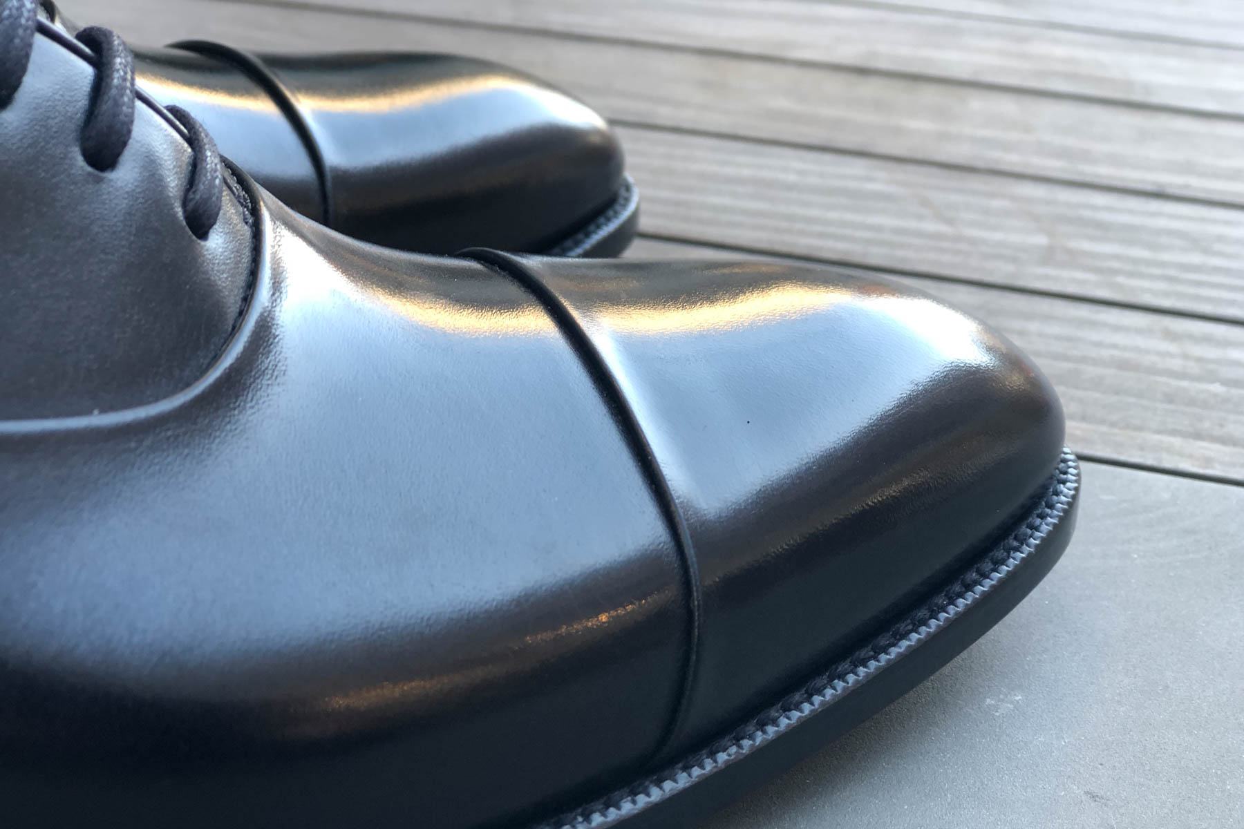 Carlos Santos 9899 Handgrade Black Oxford for The Noble Shoe Reverse Stitching