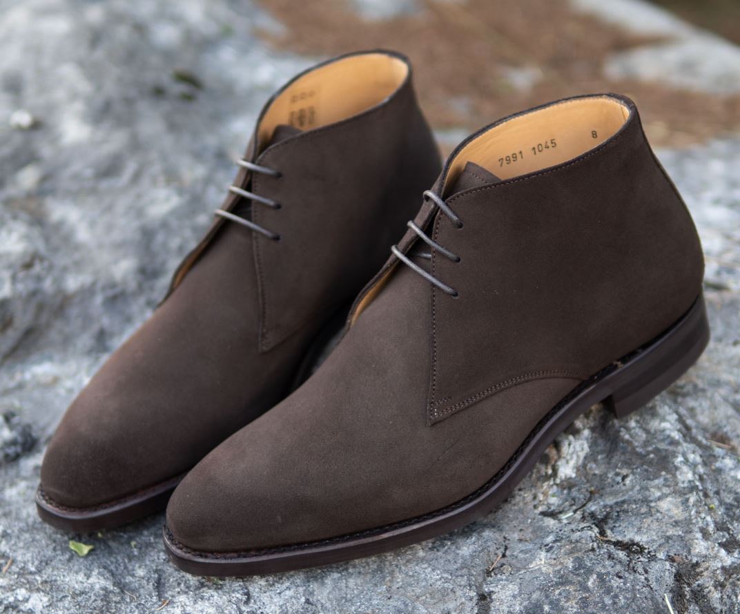 Carlos Santos Chukka Boots in Dark Brown Suede for The Noble Shoe