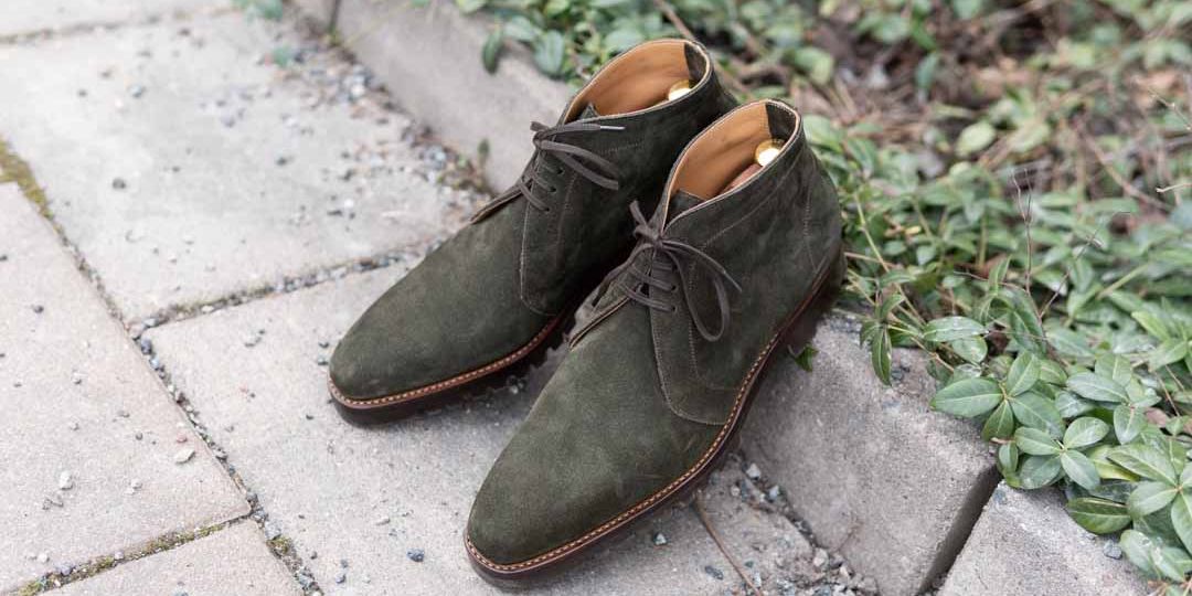 Passus Shoes Green Suede Chukkas