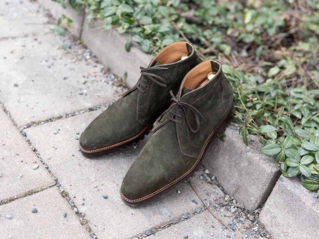 Passus Shoes Green Suede Chukkas