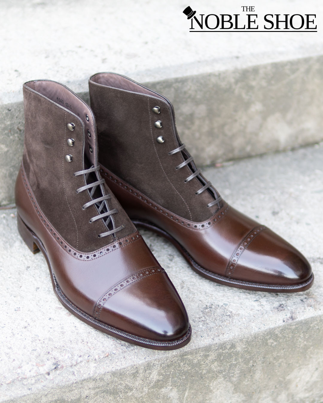 Carlos Santos 1040 Handgrade Balmoral Boots in Dark Brown Suede/Calf Carlos Santos 1040 Handgrade Balmoral Boots in Dark Brown Suede/Calf