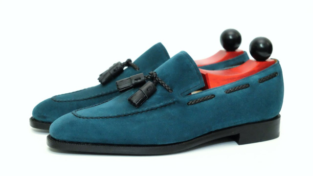 J. Fitzpatrick | Eskapa Teal Suede Loafers J. Fitzpatrick | Eskapa Teal Suede Loafers