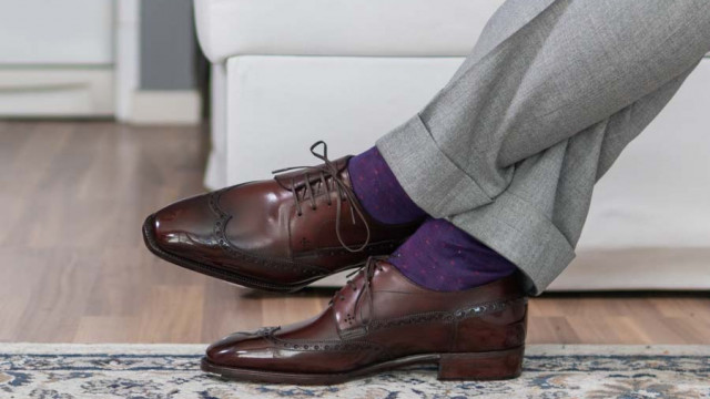 It looks even better on foot doesn't it? Norman Vilalta Calder with Grey Trousers 1